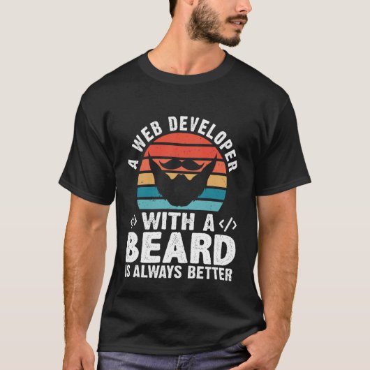 くもの巣の開発者は常に髭が良い Tシャツ (正面)