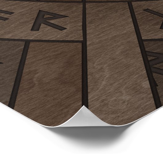 くもの巣のWyrd運命のマトリックス – 木製のテクスチャ ポスター (角)