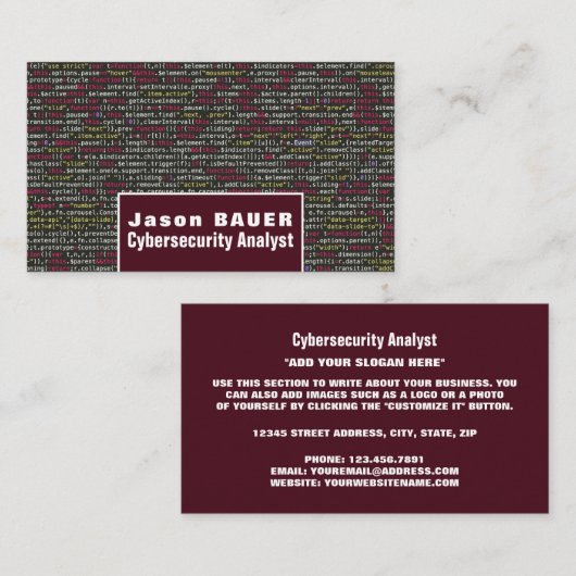 くもの巣スクリプト,情報技術,コンピュータ 名刺 (正面/裏面)