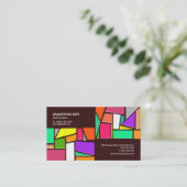 くもの巣デザイナーの明るいカラーパレットの名刺 名刺 (スタンド正面)