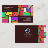 くもの巣デザイナーの明るいカラーパレットの名刺 名刺 (正面/裏面)