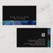 くもの巣デザイナーインターネットスキル抽象芸術ブルークラウド 名刺 (正面/裏面)