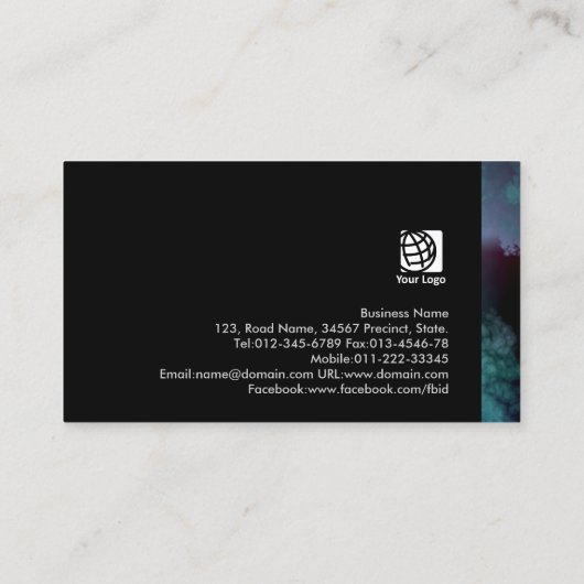 くもの巣デザイナーインターネットスキル抽象芸術ブルークラウド 名刺 (裏面)