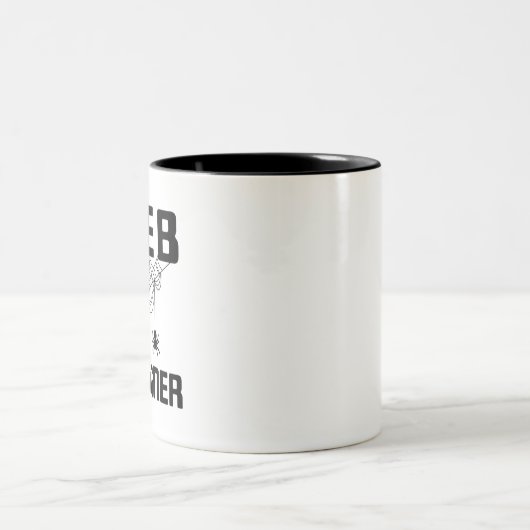 くもの巣デザイナーデザインWebサイト開発者スパイダー ツートーンマグカップ (中央)