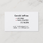 くもの巣デザイナーメディア・コンサルタントコンピュータやり手 名刺 (裏面)