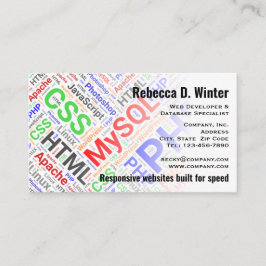 くもの巣デベロッパーカラフルワードアートプロフェッショナル 名刺