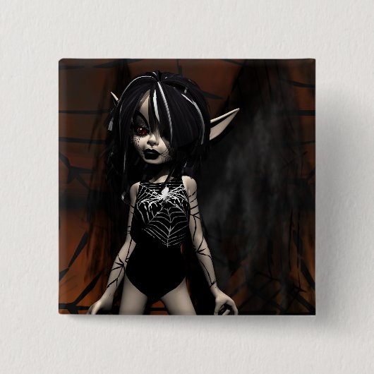 くもの巣マスターファエリーボタン 缶バッジ (正面)