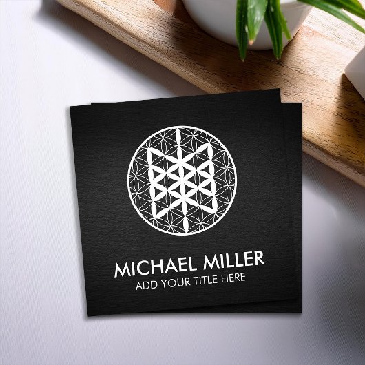 くもの巣ワイドの花の名刺 スクエア名刺