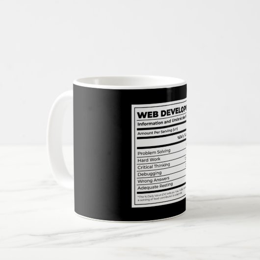 くもの巣現像おもしろい剤中和物 コーヒーマグカップ (正面左)