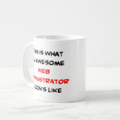 くもの巣管理者、コーヒ素晴らしーマグ コーヒーマグカップ (正面左)