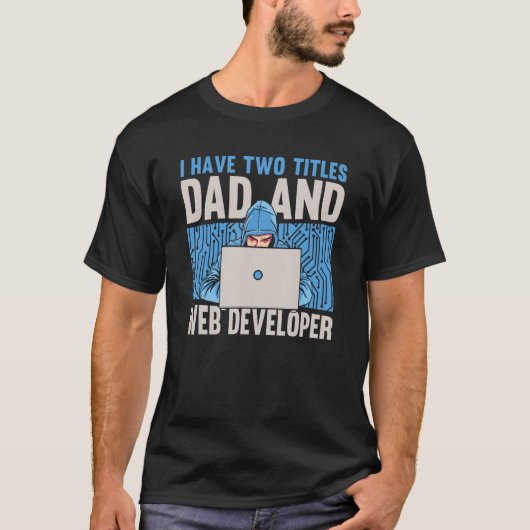 くもの巣開発父コード化コンピュータコーダウェブサイトくもの巣 Tシャツ (正面)