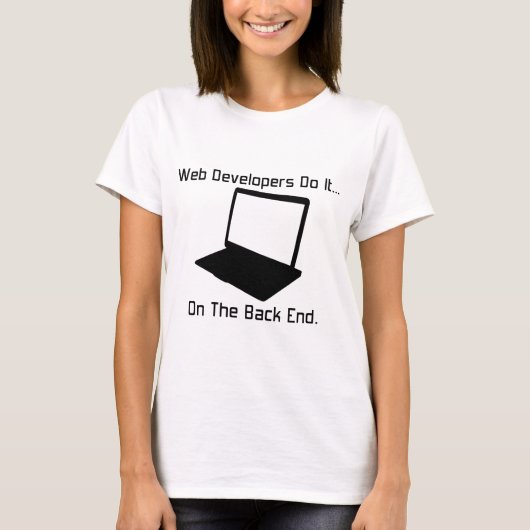 くもの巣開発者がバックエンドで実行… Tシャツ (正面)