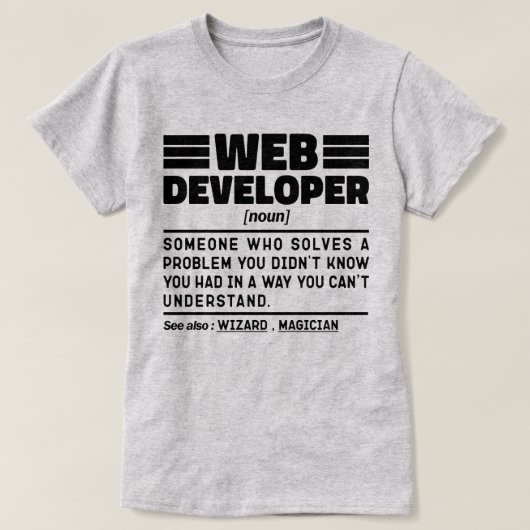 くもの巣開発者の名詞コンピクールュータプログラミング愛好家 Tシャツ (デザイン正面)