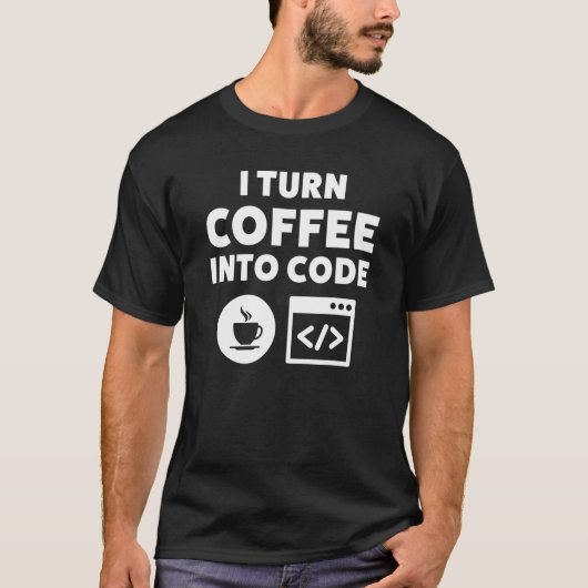 くもの巣開発者コーヒーのコード化 Tシャツ (正面)