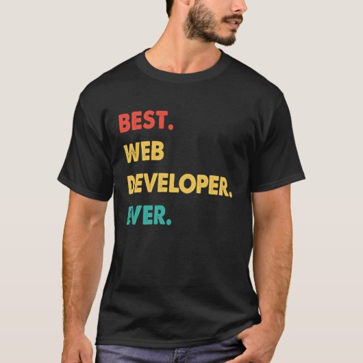 くもの巣開発者レトロ最高のくもの巣開発者エバー Tシャツ (正面)