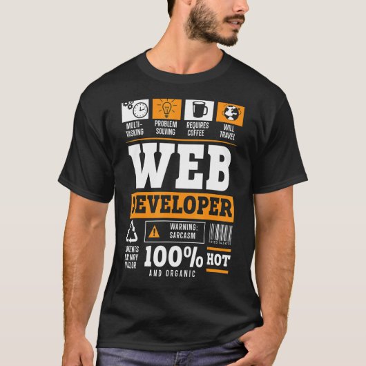 くもの巣開発者ITガイPCウェブサイト開発 Tシャツ (正面)