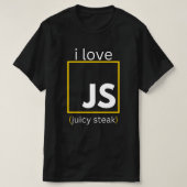 くもの巣開発者JavaScriptプログラミおもしろいング Tシャツ (デザイン正面)