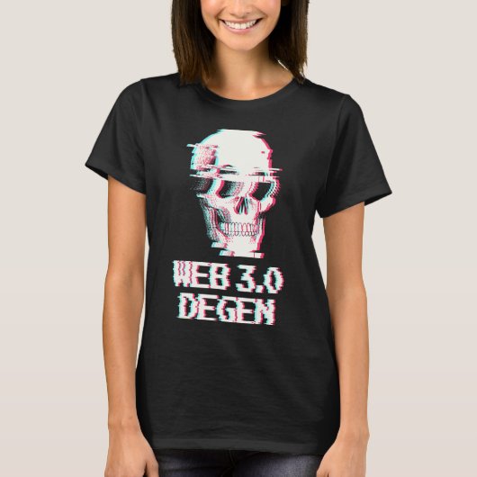 くもの巣3 0 Degenくもの巣3 Investor Blockchain Glitchおもしろい Tシャツ (正面)