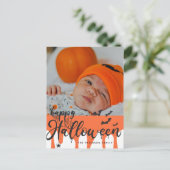 くもの巣 | こうもりハロウィーン | ハッピーホリデーハガキ ポストカード (スタンド正面)