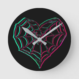 くもの巣・オブ・ラブTシャツ ラウンド壁時計