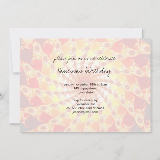 くもの巣 招待状 (裏面)