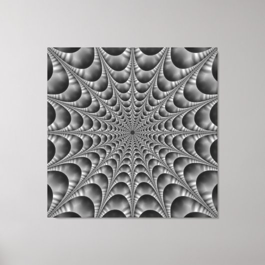 くもの巣（白黒） キャンバスプリント (正面)