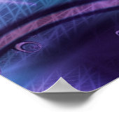 くもの巣 |紫色と青のフラクタルアート ポスター (角)