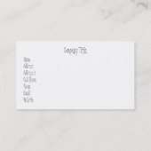 くもの木のプロフィールカード 名刺 (裏面)