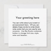 くもの草のかわいらしい緑および白くストライプのな植物 招待状 (裏面)