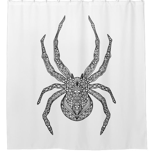 くもの落書き シャワーカーテン (正面)