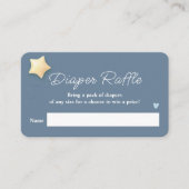 くもりのテーマのベビーシャワー 青いおむつくじ エンクロージャーカード (正面)