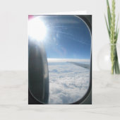 「くもり空の飛行機」誕生日カード カード (正面)