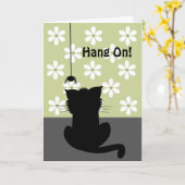 くも及び猫 カード (黄色い花)