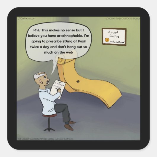 くも恐怖症セラピーのクモ スクエアシール (正面)