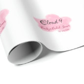 くも９赤パステルウェディングシャワー名前付き ラッピングペーパー (ロールコーナー)