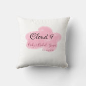 くも9 赤パステル ウェディングシャワー 名前と日付 クッション (裏面)