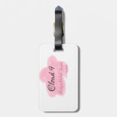 くも9 赤パステル ウェディングシャワー 名前と日付 ラゲッジタグ (裏面縦)