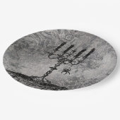 くも、ハロウィンが付いているゴシック様式燭台 ペーパープレート (アングル)