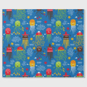 くらげおよびタコ ラッピングペーパー (フラット)