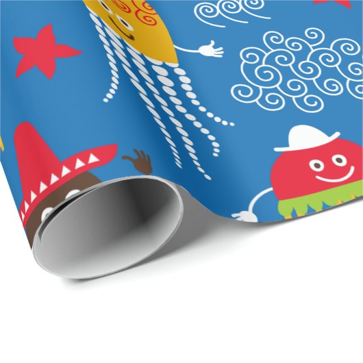 くらげおよびタコ ラッピングペーパー (ロールコーナー)