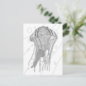 くらげの大人の着色の郵便はがき ポストカード (スタンド正面)