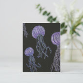 くらげの流れの郵便はがき ポストカード (スタンド正面)