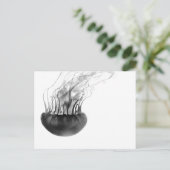 くらげの郵便はがき(白黒) ポストカード (スタンド正面)