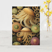 くらげ |ヘッモダンケル挨拶 カード (黄色い花)