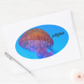 くらげ 楕円形シール (封筒)