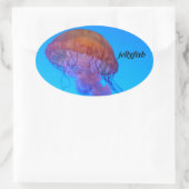 くらげ 楕円形シール (バッグ)