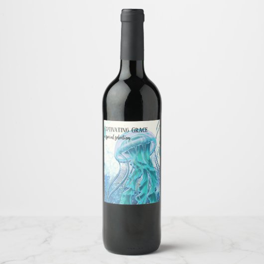 くらげ |魅惑の恵みのアートボトル ワインラベル (正面)