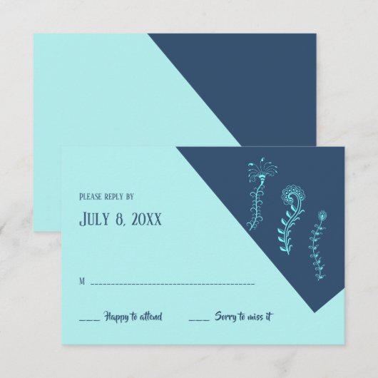 くらげRSVPカード 出欠カード (正面/裏面)