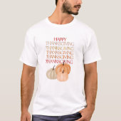 くり返す"Happy Thanksgiving"とカボチャ Tシャツ (正面)