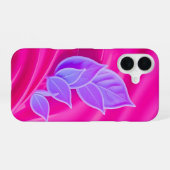 くるくるピンクのリーフiPhoneケース iPhone 16ケース (裏面横)